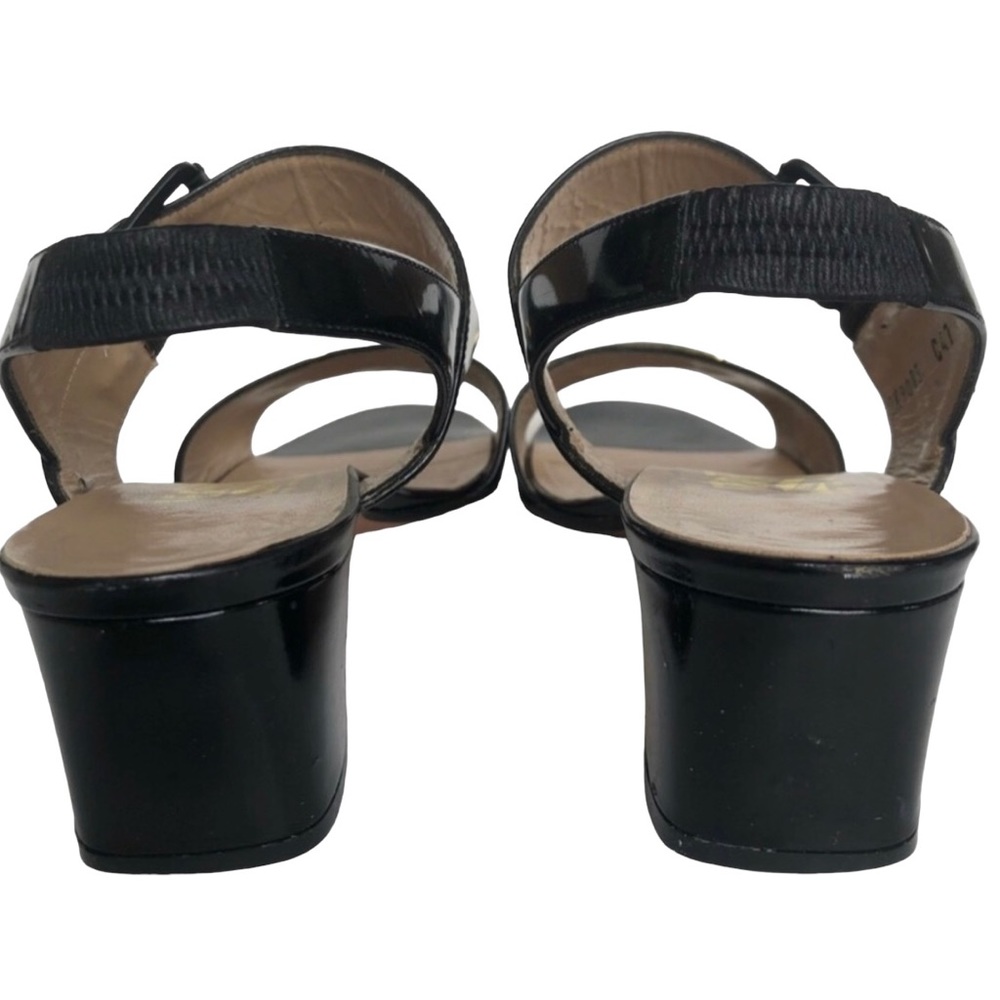 Salvatore Ferragamo Black Patent Leather Heeled Sandals Women’s Size 7.5 - Picture 12 of 12